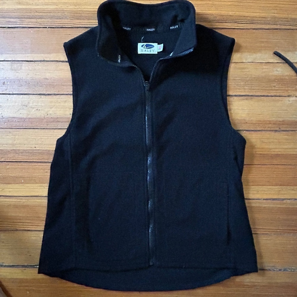 Haley‎ Black Fleece Vest Sz L